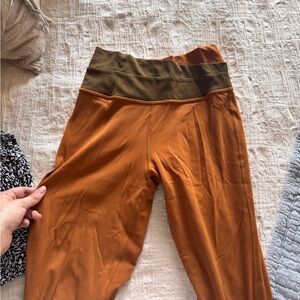 Lulu groove Brown and Orange High-Waisted flair pants